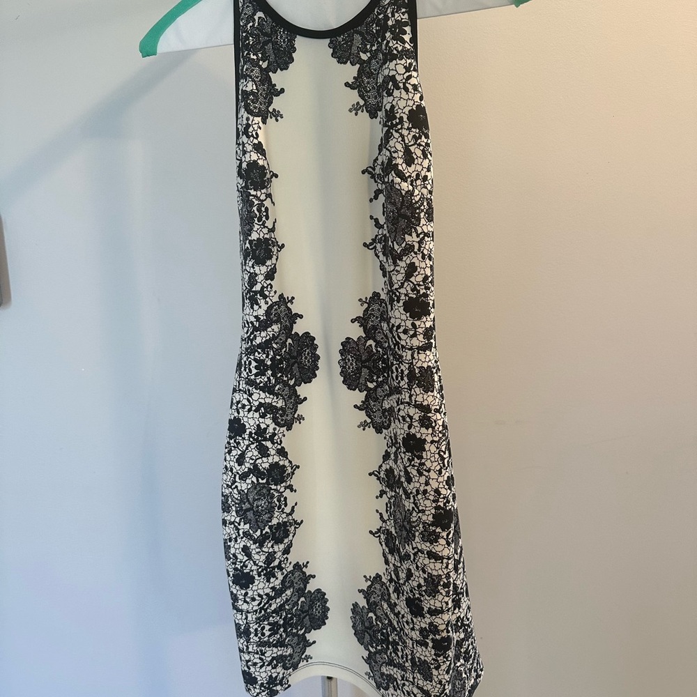 B Darlin Black and White Sheath Cocktail Dress